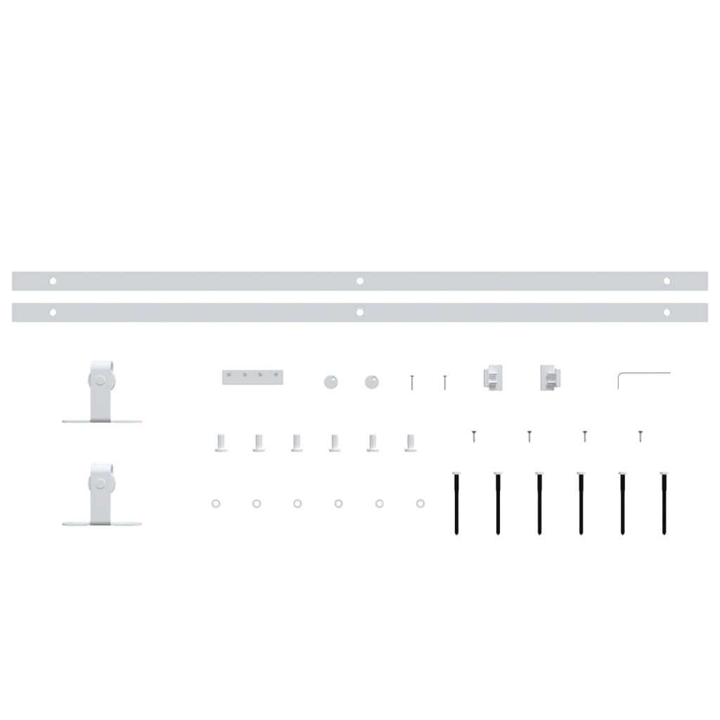 vidaXL Set glisare mini ușă pentru dulap, alb, oțel carbon, 183 cm vidaXL Set glisare mini ușă pentru dulap, alb, oțel carbon, 183 cm
