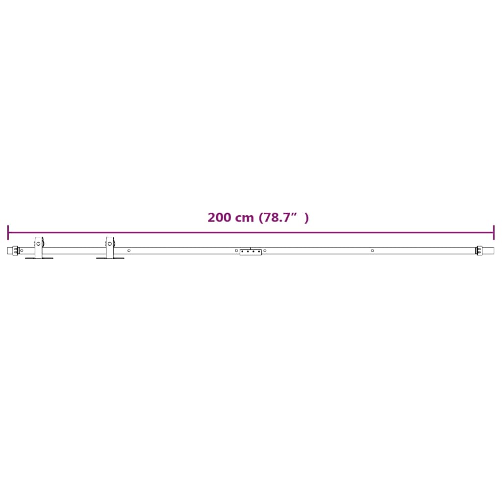 vidaXL Set glisare mini ușă pentru dulap, alb, oțel carbon, 200 cm vidaXL Set glisare mini ușă pentru dulap, alb, oțel carbon, 200 cm