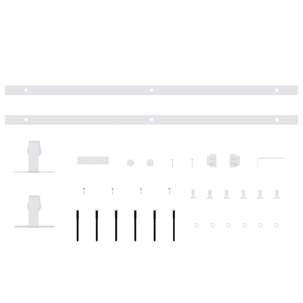 vidaXL Set glisare ușă mini pentru dulap, alb, oțel carbon, 122 cm