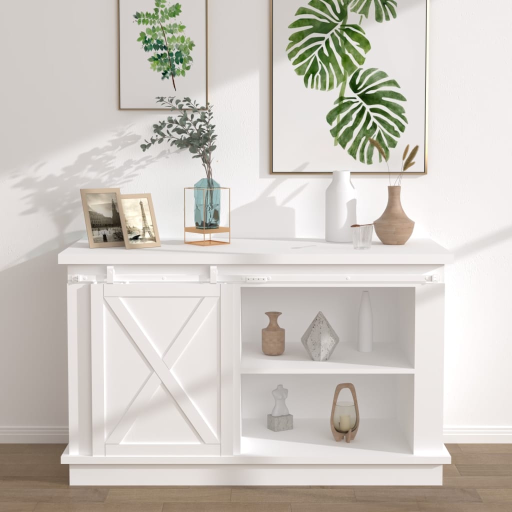 vidaXL Set glisare ușă mini pentru dulap, alb, oțel carbon, 122 cm