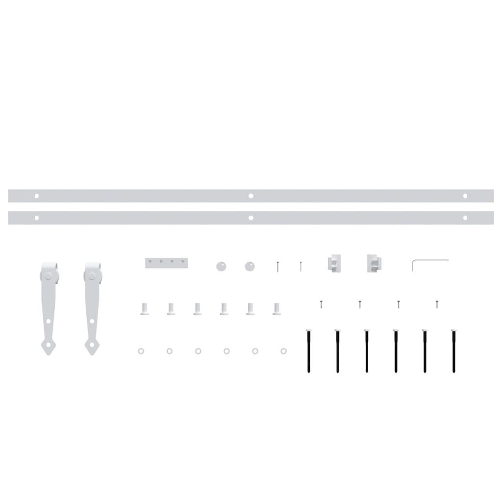 vidaXL Set glisare mini ușă pentru dulap, alb, oțel carbon, 183 cm vidaXL Set glisare mini ușă pentru dulap, alb, oțel carbon, 183 cm