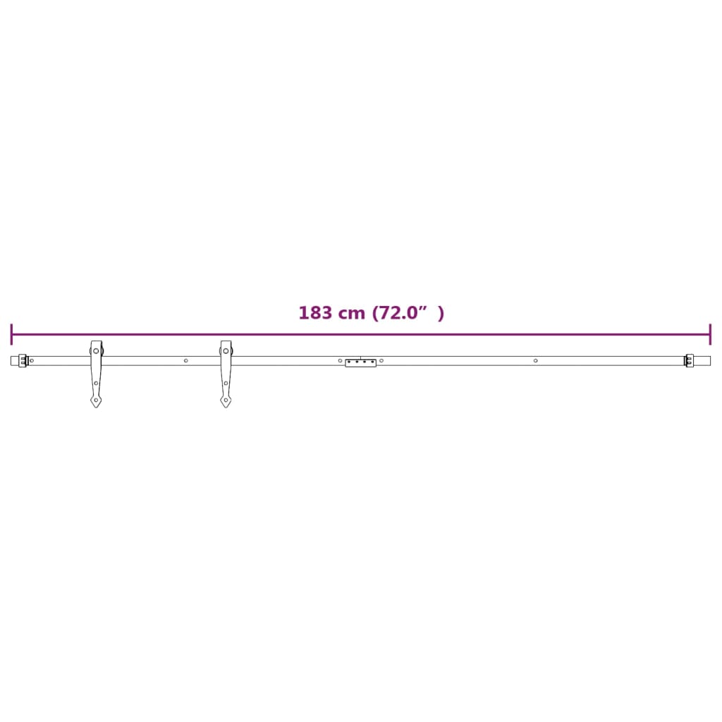 vidaXL Set glisare mini ușă pentru dulap, alb, oțel carbon, 183 cm vidaXL Set glisare mini ușă pentru dulap, alb, oțel carbon, 183 cm