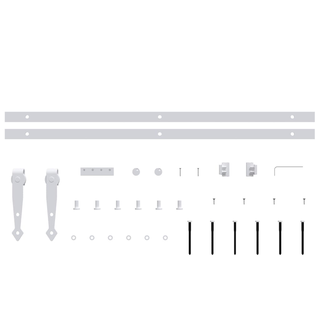 vidaXL Set glisare ușă mini pentru dulap, alb, oțel carbon, 152 cm vidaXL Set glisare ușă mini pentru dulap, alb, oțel carbon, 152 cm