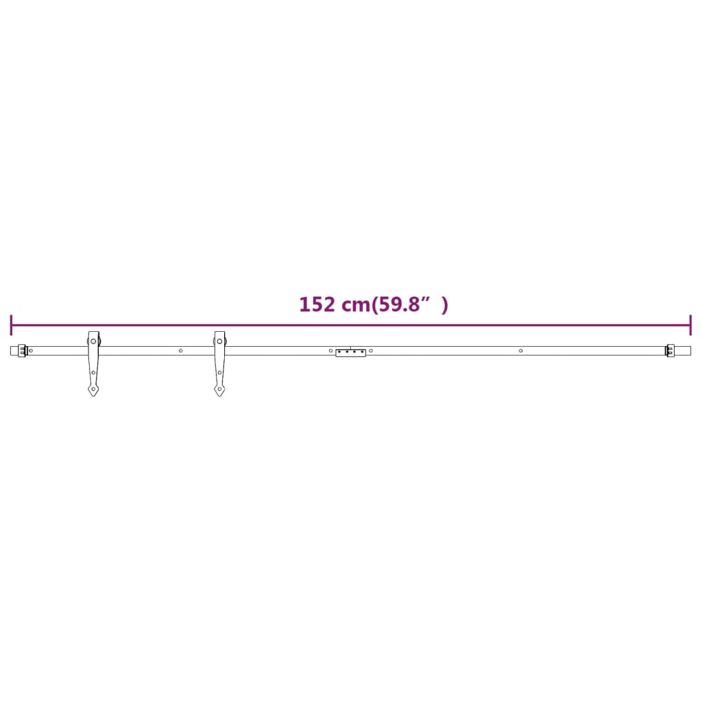 vidaXL Set glisare ușă mini pentru dulap, alb, oțel carbon, 152 cm vidaXL Set glisare ușă mini pentru dulap, alb, oțel carbon, 152 cm