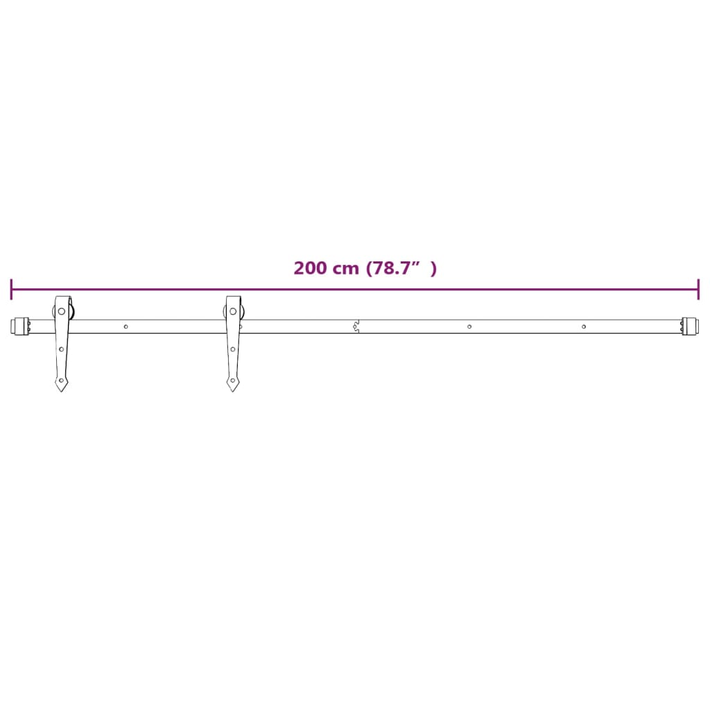 vidaXL Set feronerie pentru uși glisante, alb, 200 cm, oțel vidaXL Set feronerie pentru uși glisante, alb, 200 cm, oțel