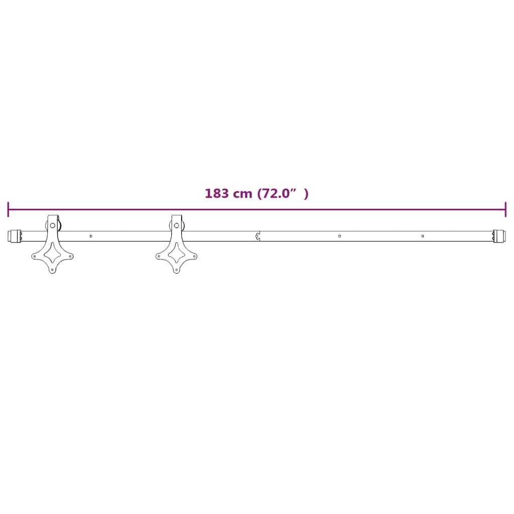 vidaXL Set feronerie pentru uși glisante, alb, 183 cm, oțel vidaXL Set feronerie pentru uși glisante, alb, 183 cm, oțel