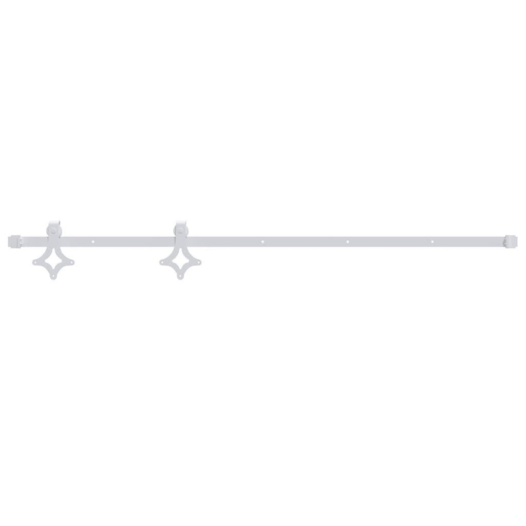 vidaXL Set feronerie pentru uși glisante, alb, 200 cm, oțel vidaXL Set feronerie pentru uși glisante, alb, 200 cm, oțel