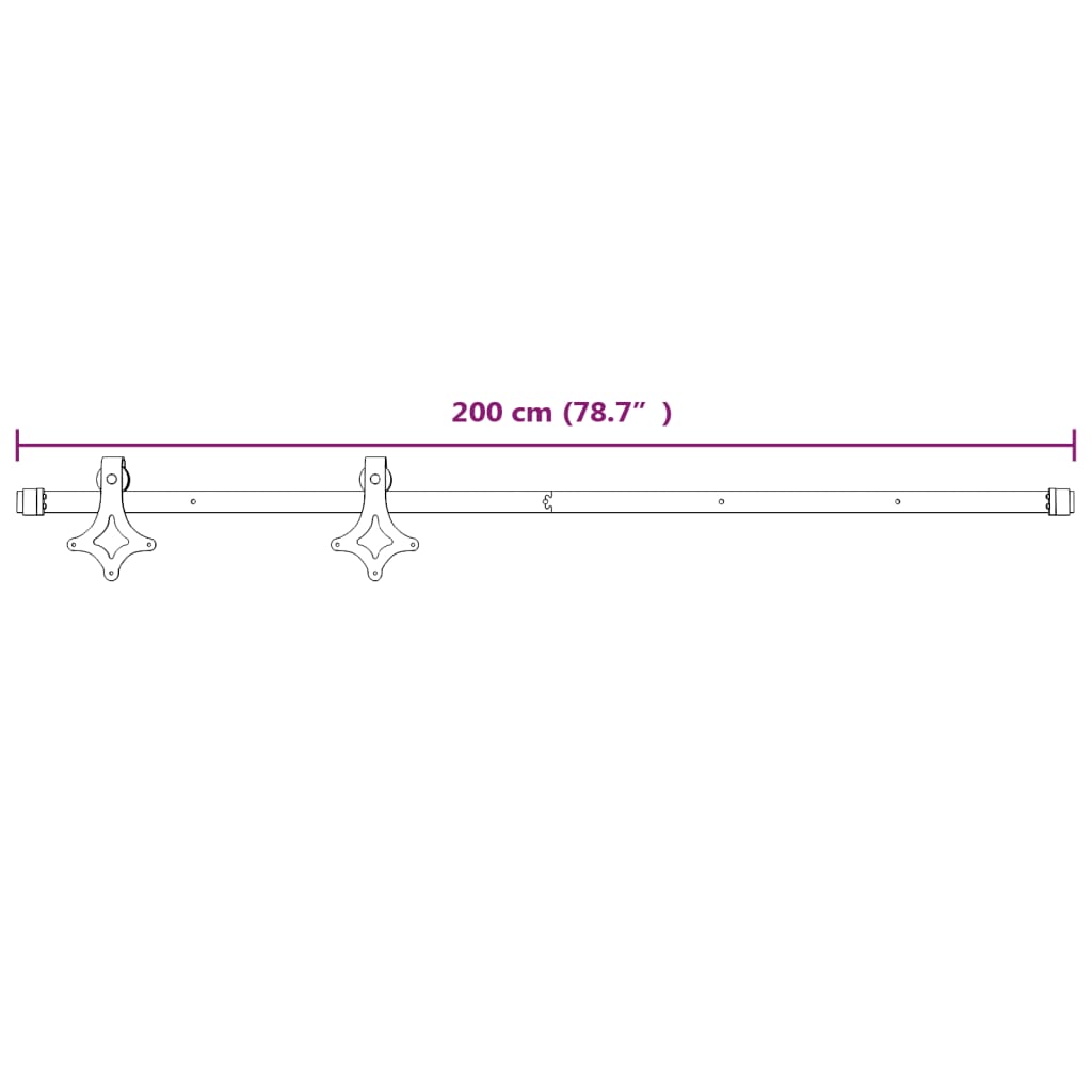 vidaXL Set feronerie pentru uși glisante, alb, 200 cm, oțel vidaXL Set feronerie pentru uși glisante, alb, 200 cm, oțel