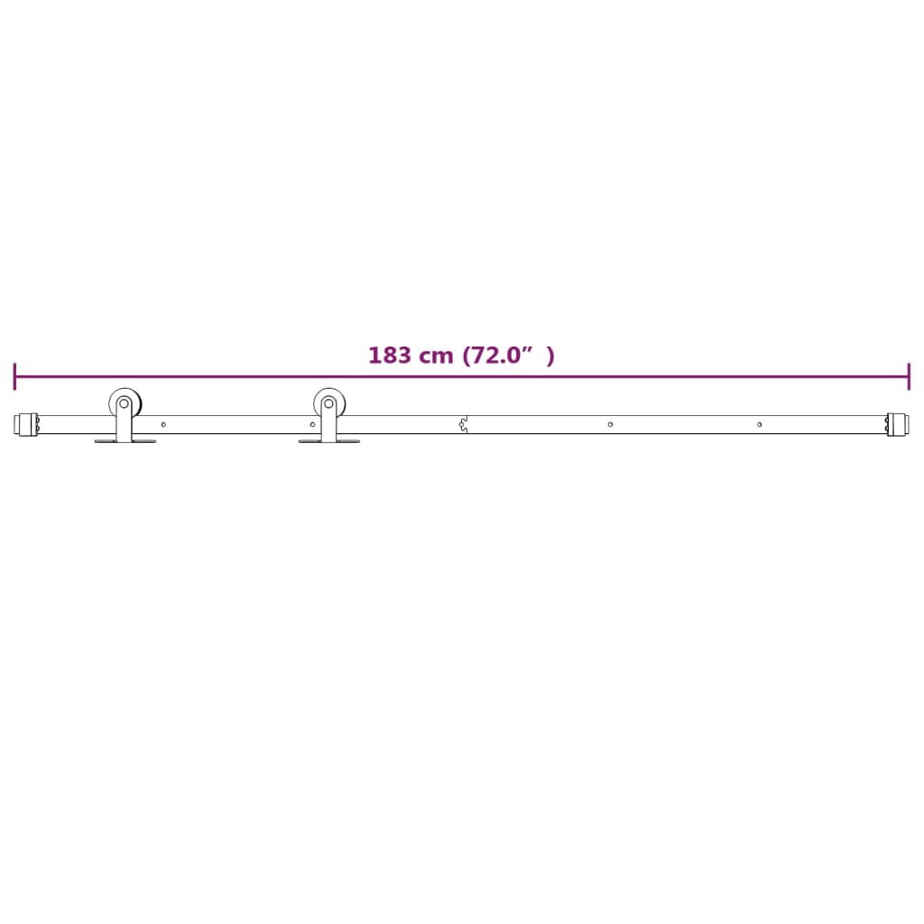vidaXL Set feronerie pentru uși glisante, alb, 183 cm, oțel vidaXL Set feronerie pentru uși glisante, alb, 183 cm, oțel