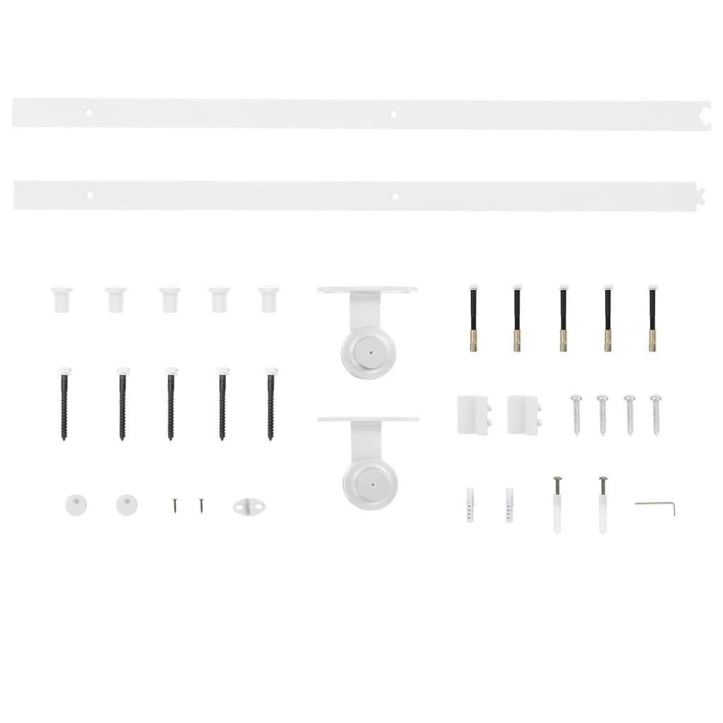 vidaXL Set feronerie pentru uși glisante, alb, 200 cm, oțel