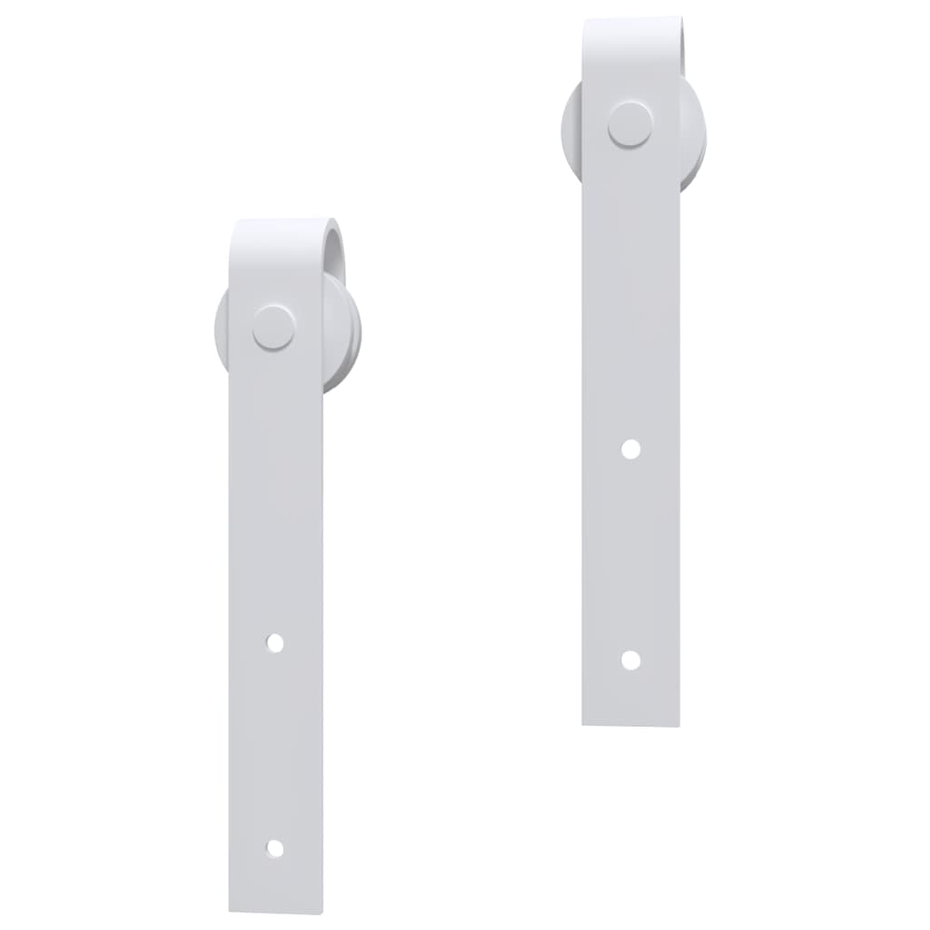vidaXL Set feronerie pentru uși glisante, alb, 183 cm, oțel vidaXL Set feronerie pentru uși glisante, alb, 183 cm, oțel