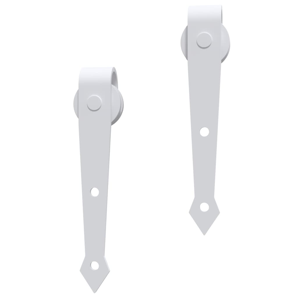 vidaXL Set feronerie pentru uși glisante, alb, 183 cm, oțel vidaXL Set feronerie pentru uși glisante, alb, 183 cm, oțel