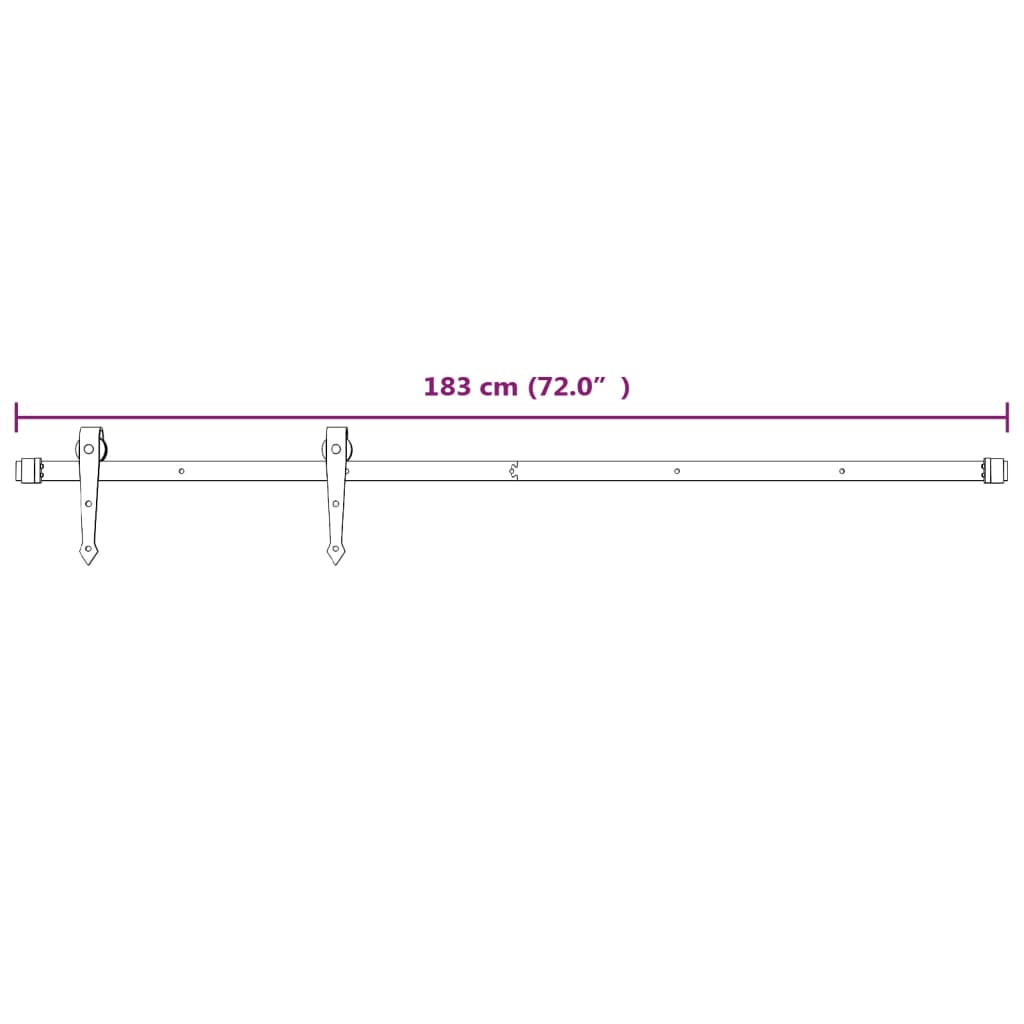 vidaXL Set feronerie pentru uși glisante, alb, 183 cm, oțel vidaXL Set feronerie pentru uși glisante, alb, 183 cm, oțel