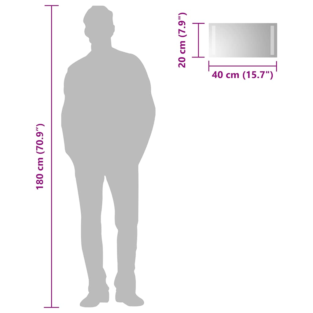 vidaXL Oglindă de baie cu LED, 40x20 cm