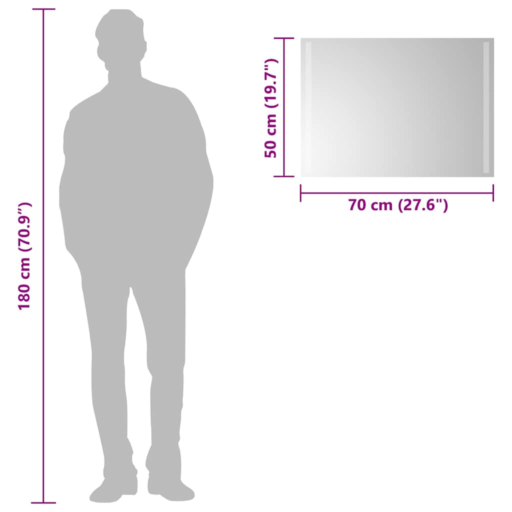 vidaXL Oglindă de baie cu LED, 70x50 cm