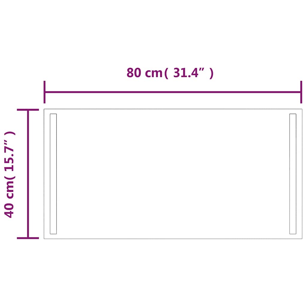 vidaXL Oglindă de baie cu LED, 80x40 cm