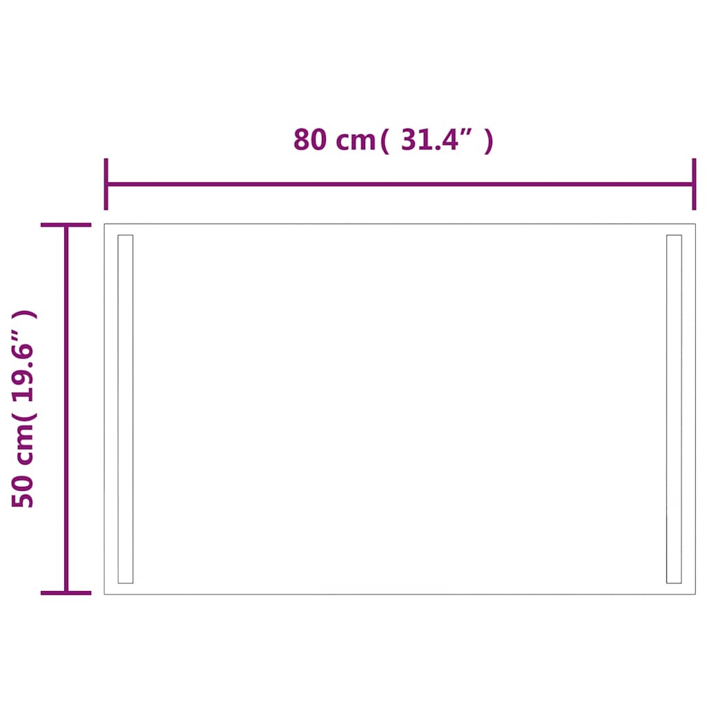 vidaXL Oglindă de baie cu LED, 80x50 cm
