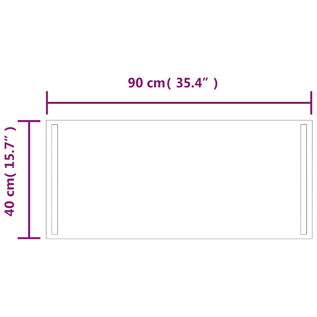 vidaXL Oglindă de baie cu LED, 90x40 cm
