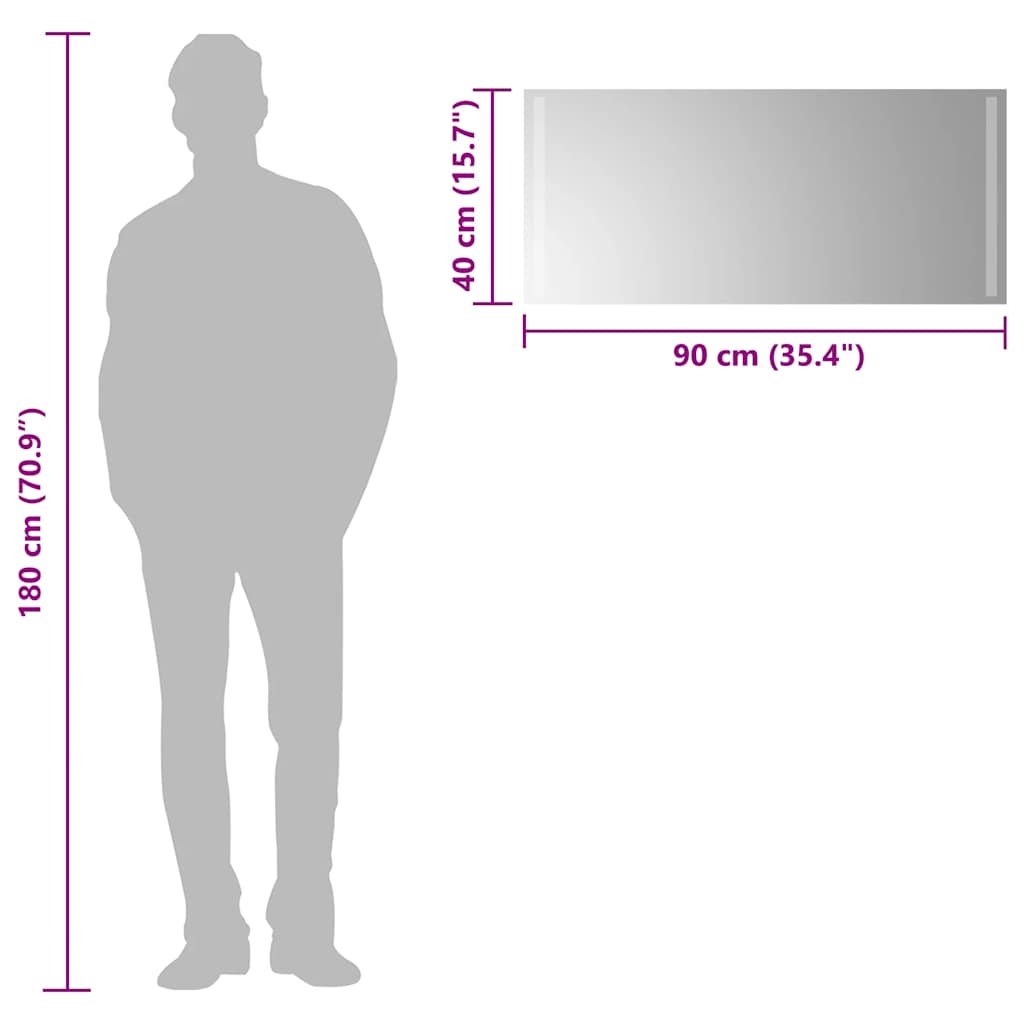 vidaXL Oglindă de baie cu LED, 90x40 cm