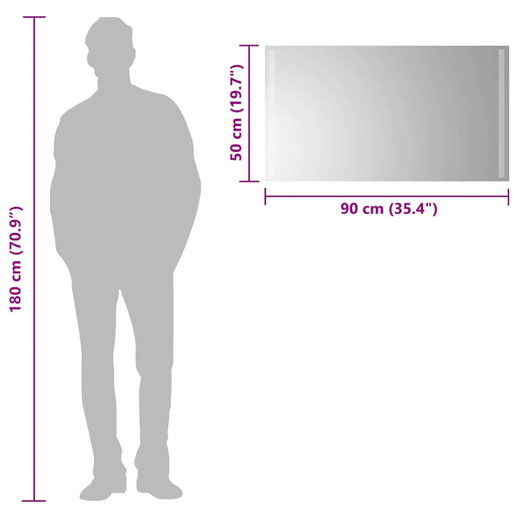 vidaXL Oglindă de baie cu LED, 90x50 cm