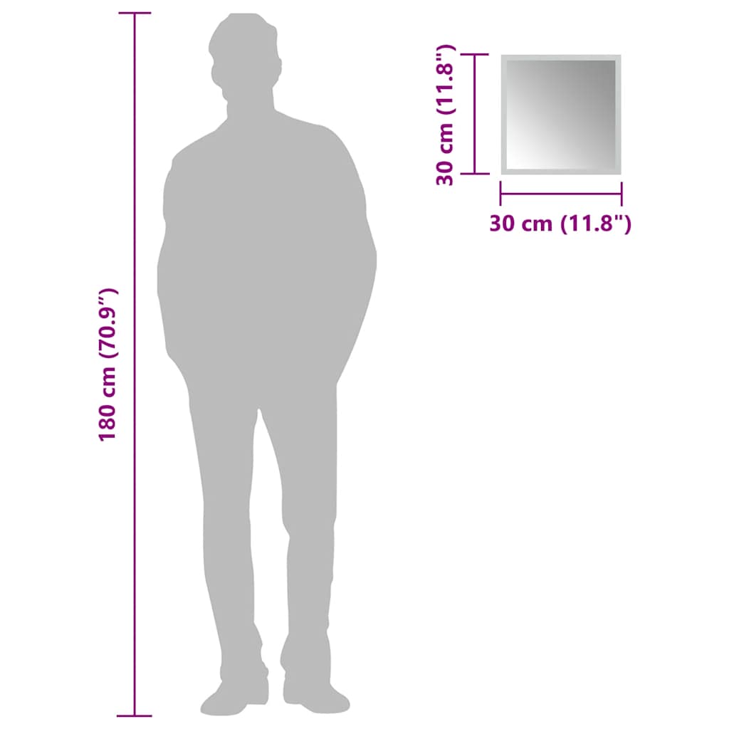 vidaXL Oglindă cu LED de baie, 30x30 cm