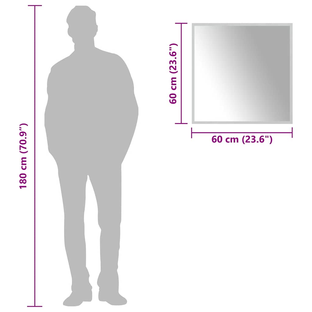 vidaXL Oglinda de baie cu LED, 60x60 cm