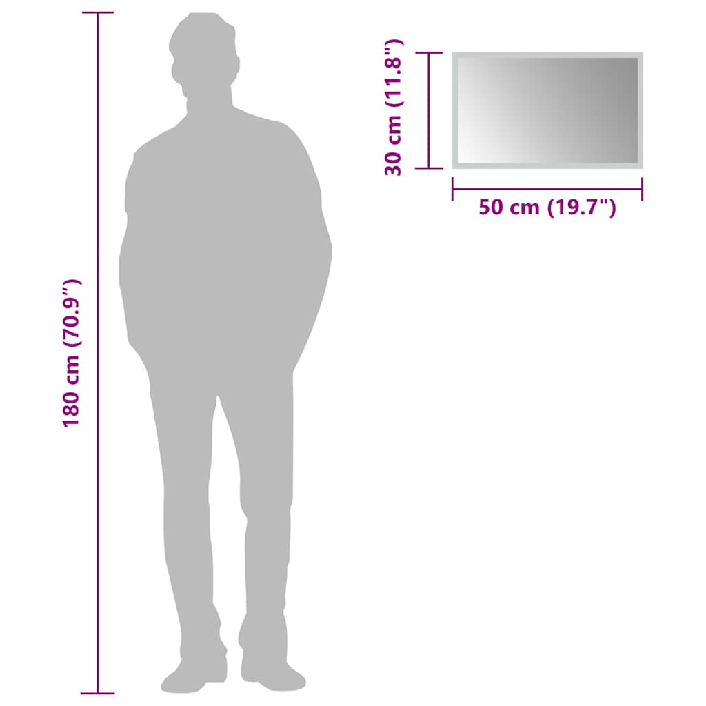 vidaXL Oglindă cu LED de baie, 50x30 cm