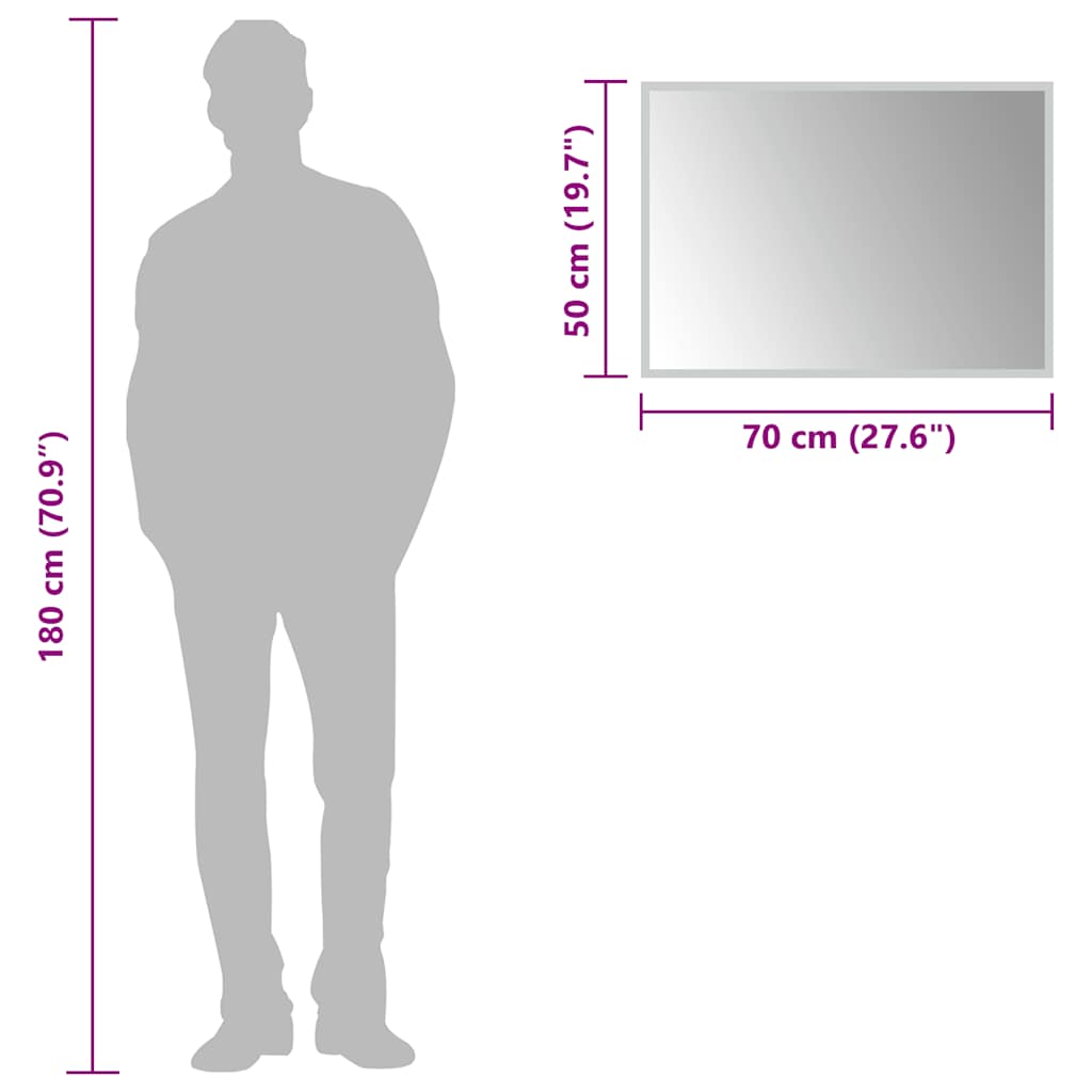 vidaXL Oglindă de baie cu LED, 70x50 cm