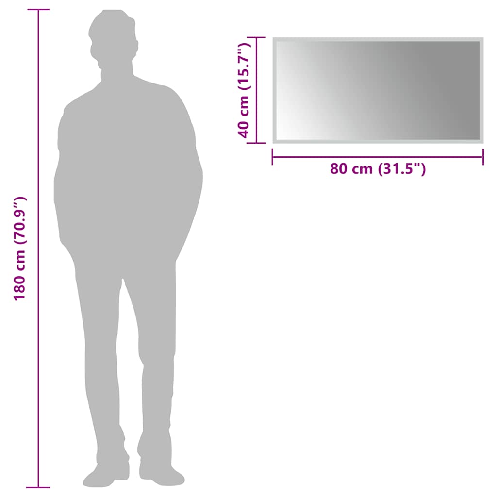 vidaXL Oglindă de baie cu LED, 80x40 cm