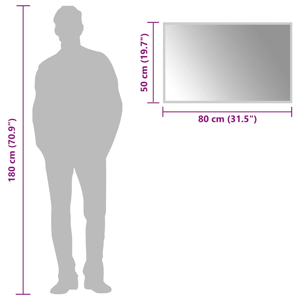 vidaXL Oglindă de baie cu LED, 80x50 cm