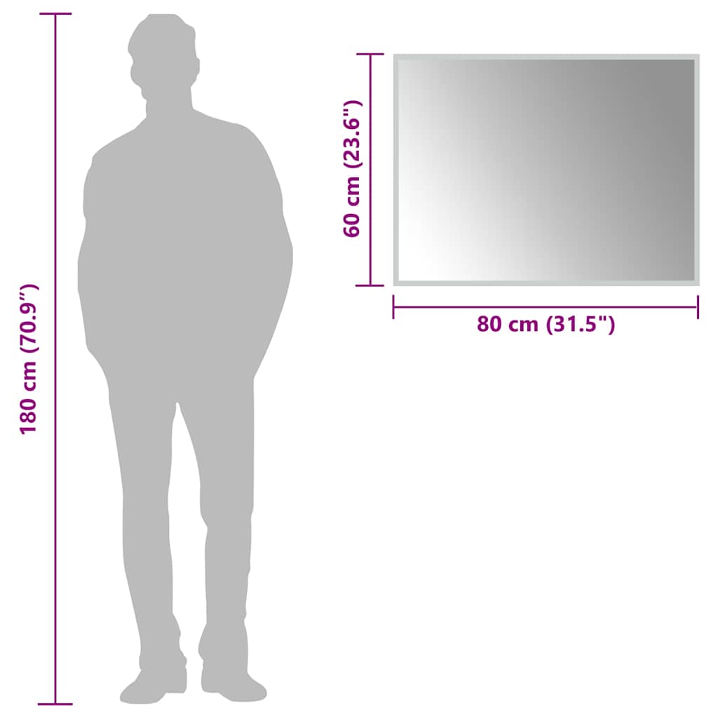 vidaXL Oglindă de baie cu LED, 80x60 cm