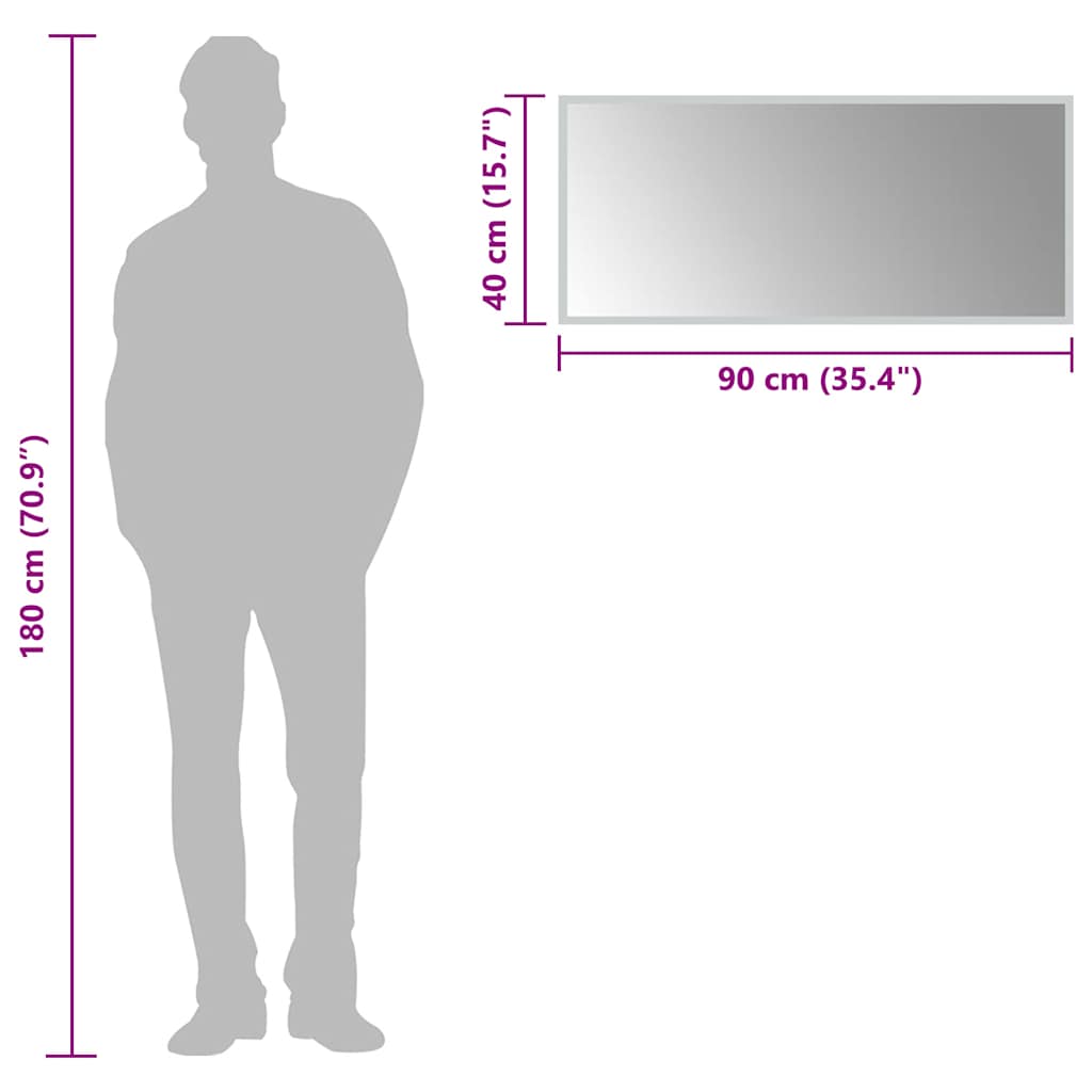 vidaXL Oglindă de baie cu LED, 90x40 cm