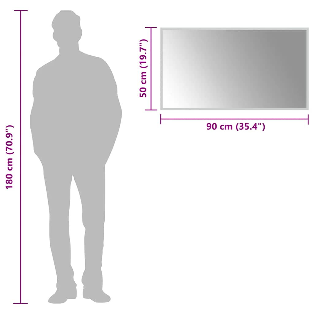 vidaXL Oglindă de baie cu LED, 90x50 cm