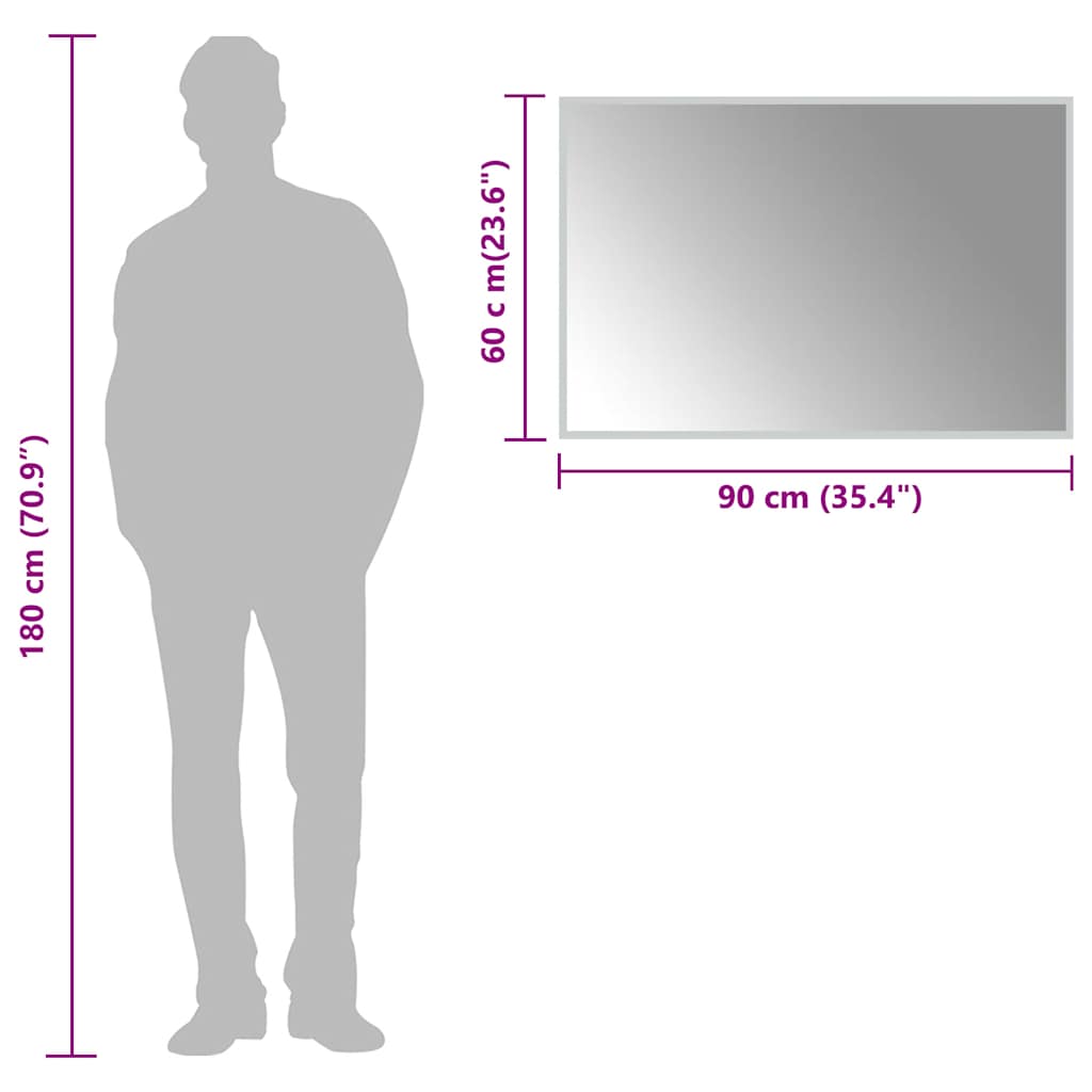 vidaXL Oglindă de baie cu LED, 90x60 cm