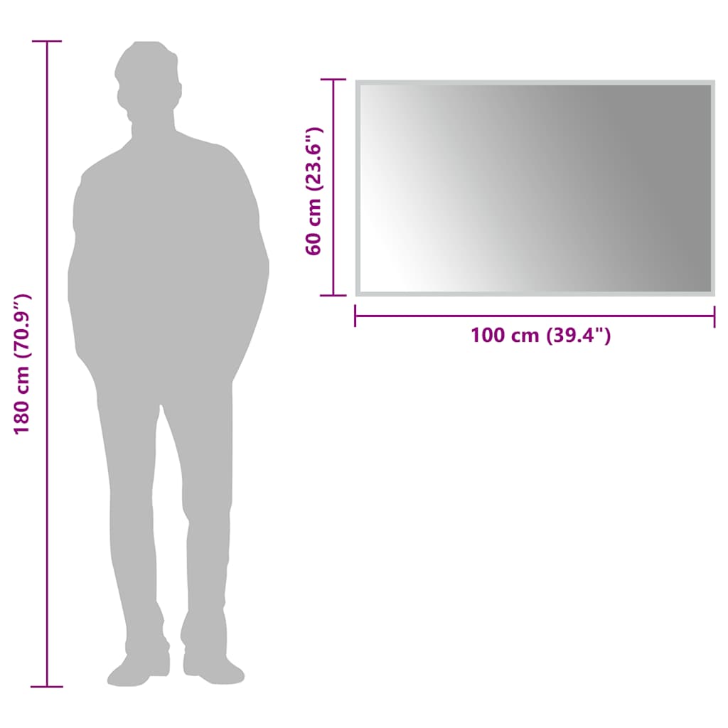 vidaXL Oglindă de baie cu LED, 100x60 cm