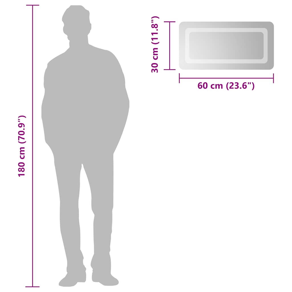 vidaXL Oglindă cu LED de baie, 60x30 cm