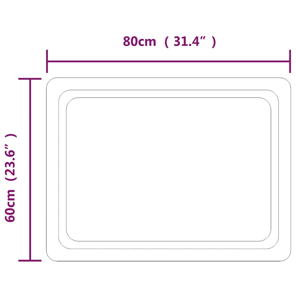 vidaXL Oglindă de baie cu LED, 80x60 cm