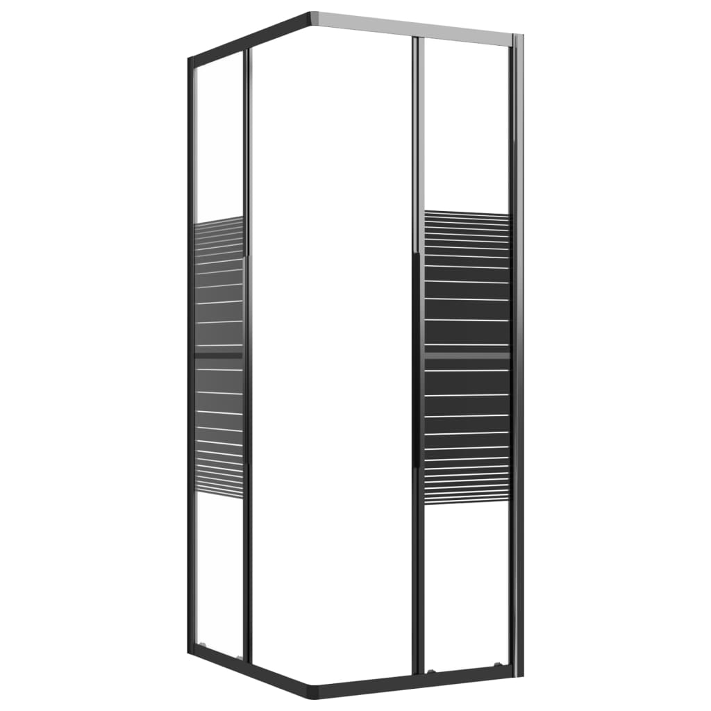 vidaXL Cabină de duș cu dungi, negru, 90x70x180 cm, ESG vidaXL Cabină de duș cu dungi, negru, 90x70x180 cm, ESG