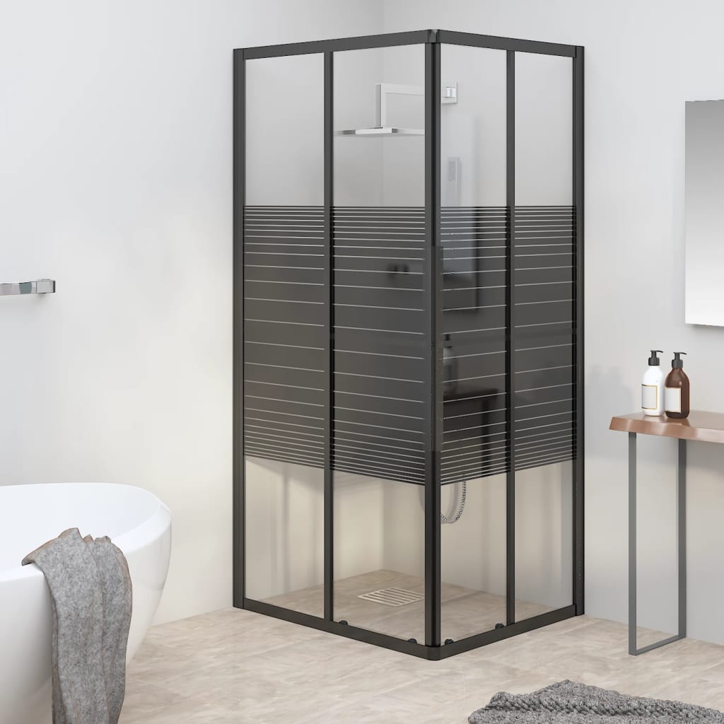 vidaXL Cabină de duș cu dungi, negru, 90x70x180 cm, ESG vidaXL Cabină de duș cu dungi, negru, 90x70x180 cm, ESG