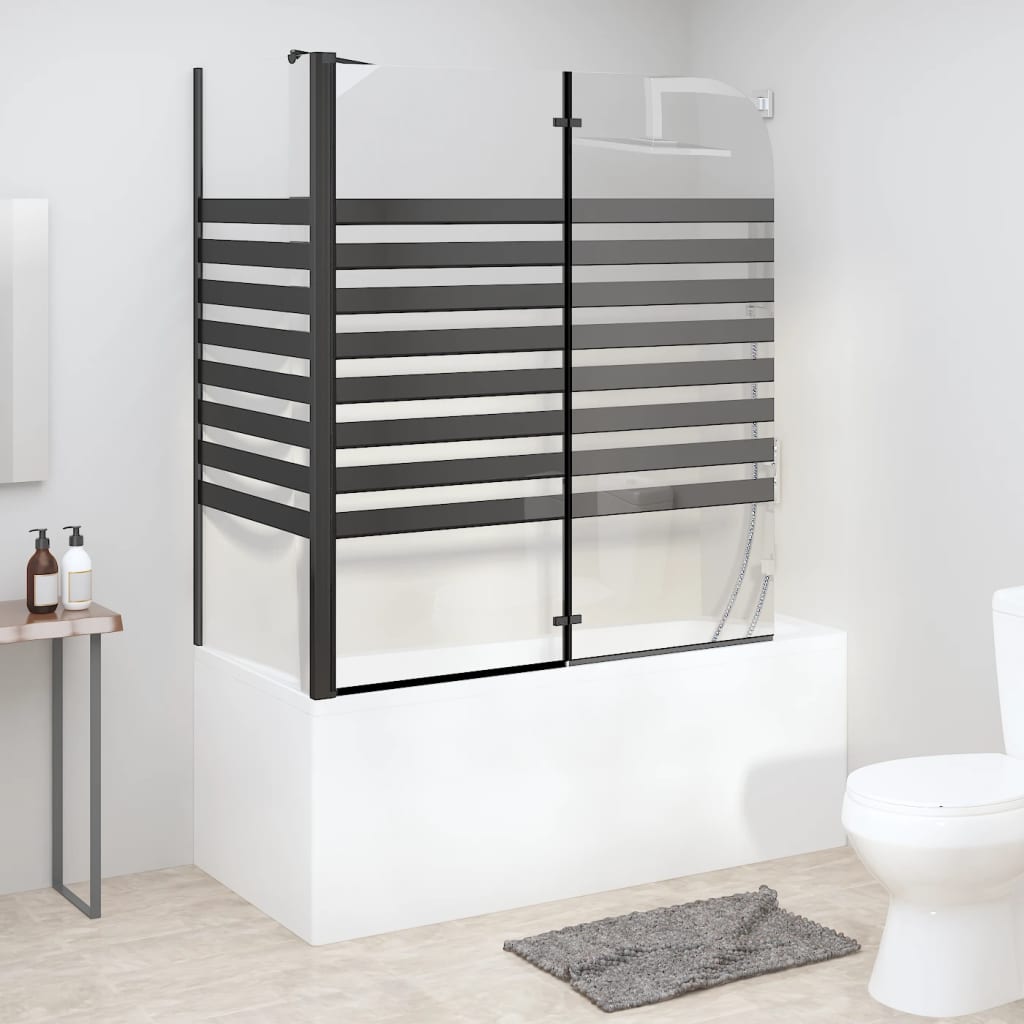 vidaXL Cabină de baie, 120x68x130 cm, sticlă securizată, dungi vidaXL Cabină de baie, 120x68x130 cm, sticlă securizată, dungi