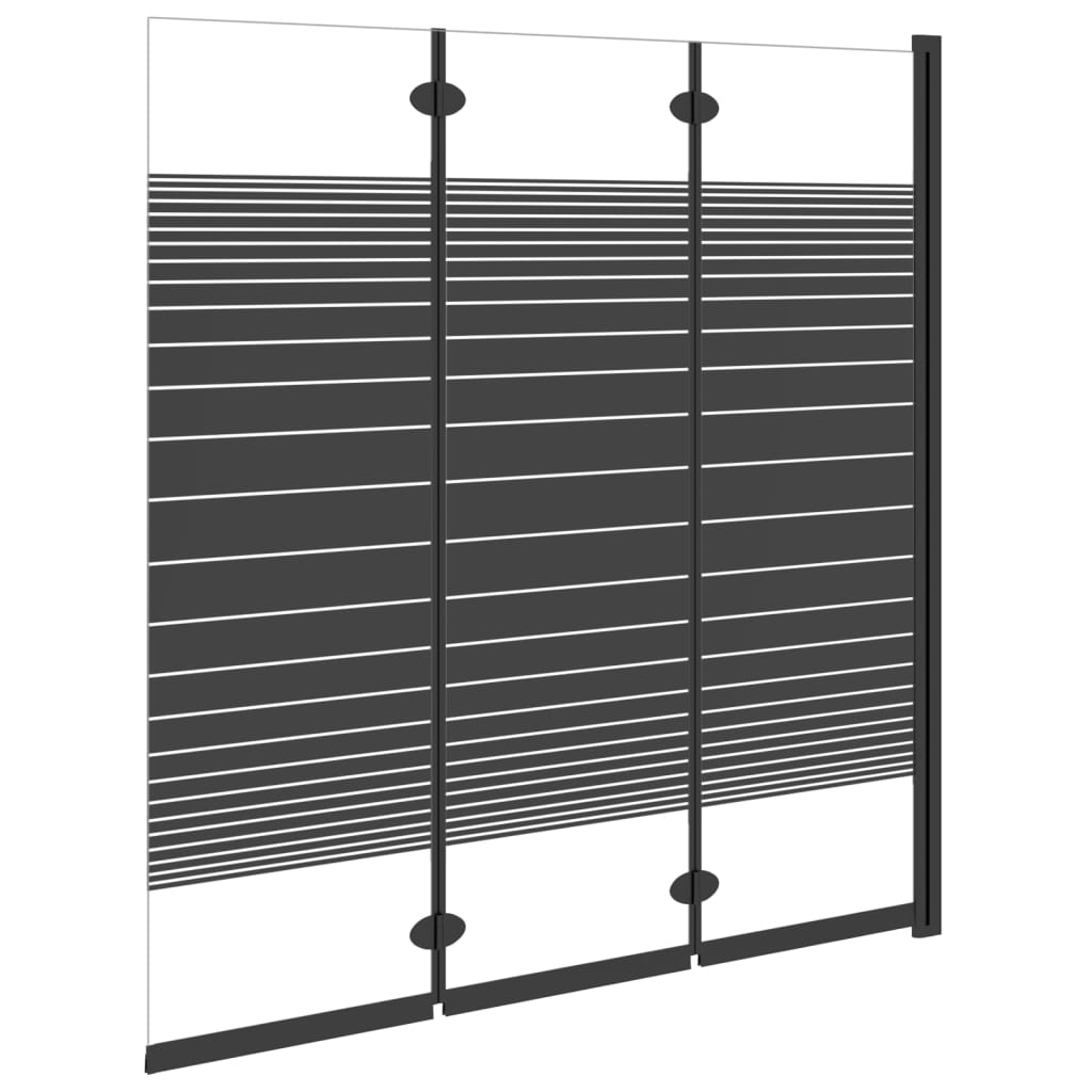 vidaXL Cabină de duș pliabilă, 3 panouri, negru, 130x130 cm, ESG vidaXL Cabină de duș pliabilă, 3 panouri, negru, 130x130 cm, ESG