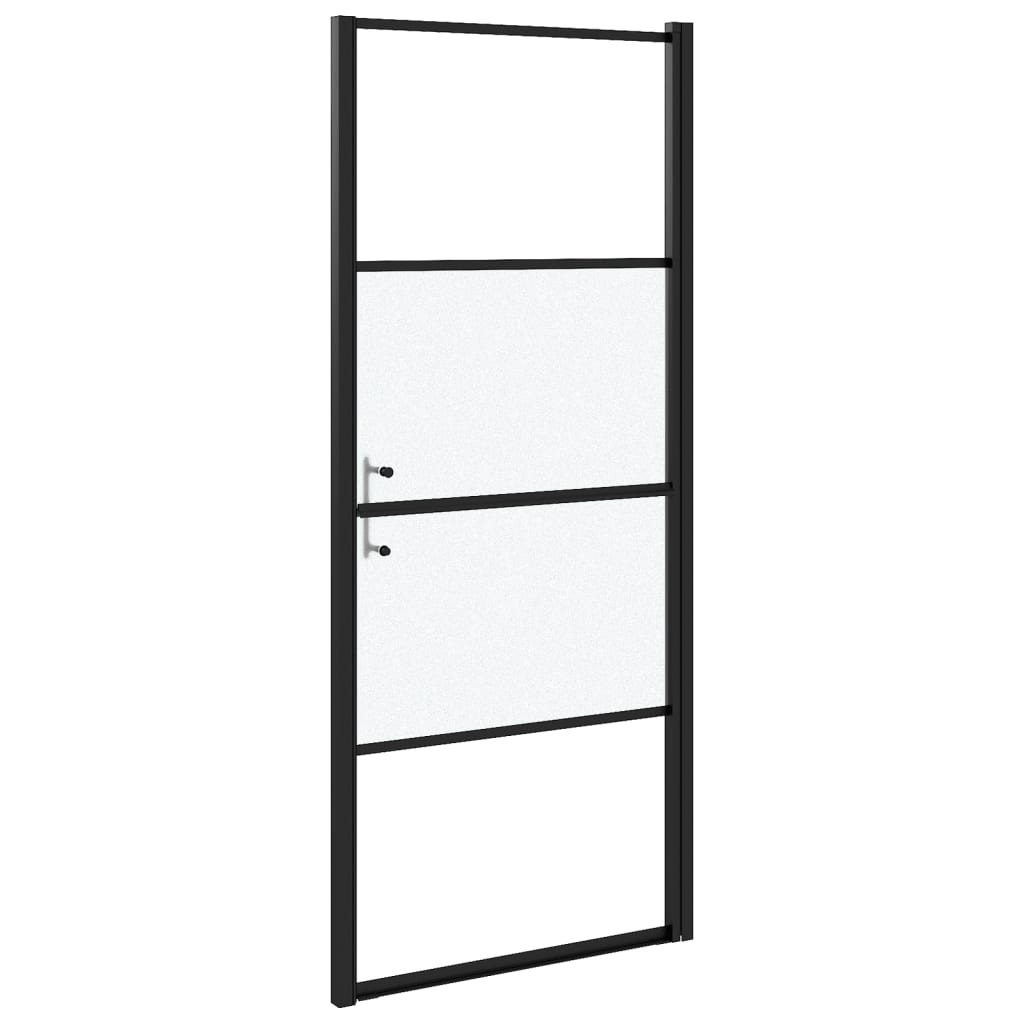 vidaXL Ușă de duș, negru, 81x195 cm, sticlă securizată semi-mată