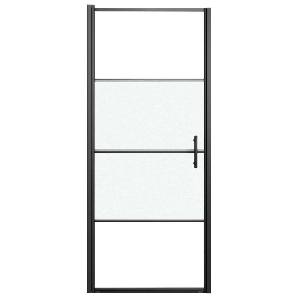 vidaXL Ușă de duș, negru, 91x195 cm, sticlă securizată semi-mată