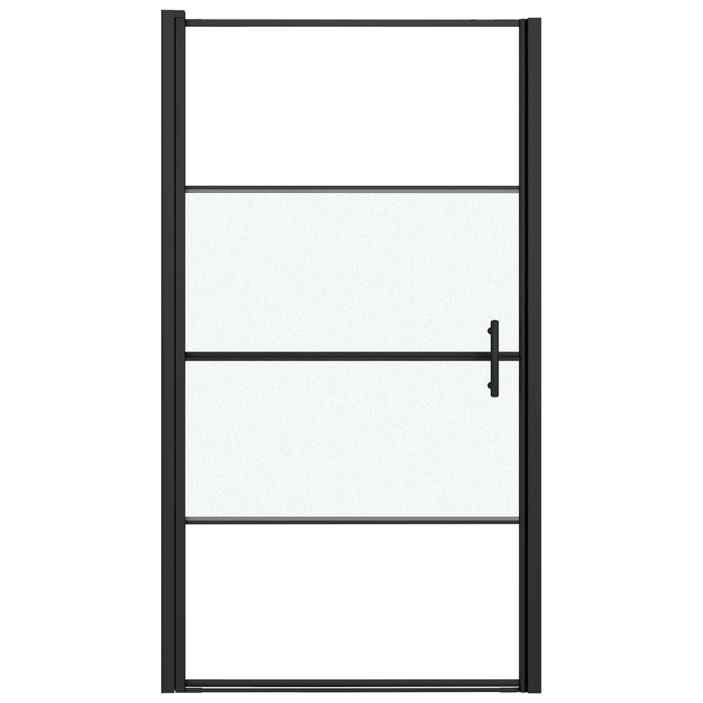 vidaXL Ușă de duș, 100x178 cm, negru, sticlă securizată semi-mată