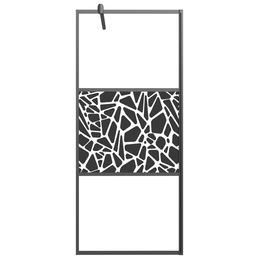 vidaXL Paravan de duș walk-in negru 80x195 cm sticlă ESG model piatră vidaXL Paravan de duș walk-in negru 80x195 cm sticlă ESG model piatră