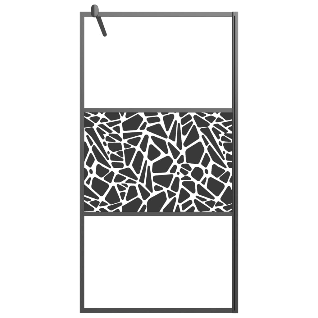 vidaXL Paravan de duș walk-in negru 100x195 cm sticlă ESG model piatră vidaXL Paravan de duș walk-in negru 100x195 cm sticlă ESG model piatră