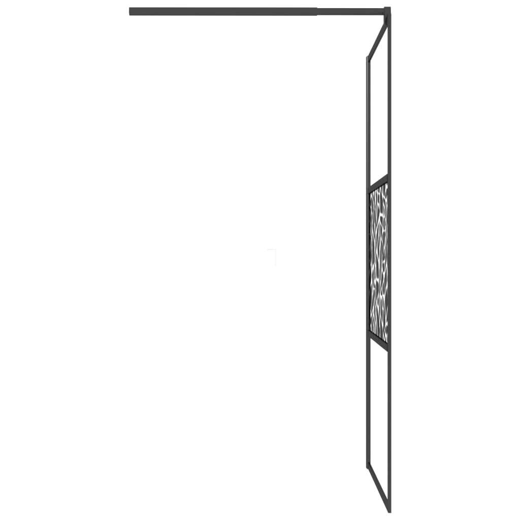 vidaXL Paravan de duș walk-in negru 100x195 cm sticlă ESG model piatră vidaXL Paravan de duș walk-in negru 100x195 cm sticlă ESG model piatră