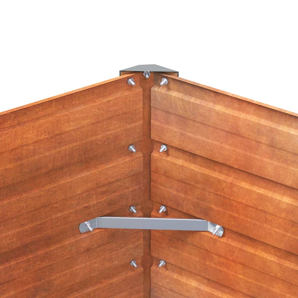 vidaXL Strat înălțat de grădină, ruginiu, 129x129x45 cm, oțel corten vidaXL Strat înălțat de grădină, ruginiu, 129x129x45 cm, oțel corten