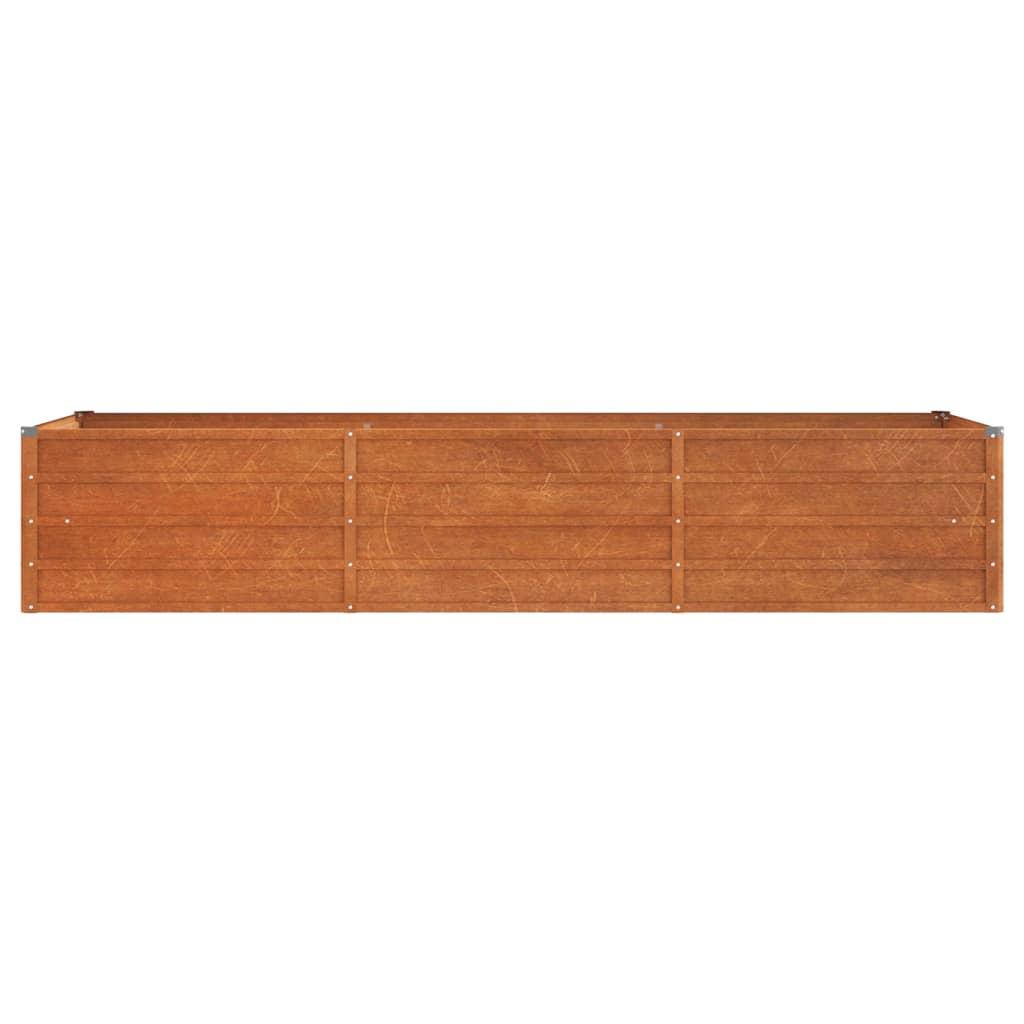 vidaXL Strat înălțat de grădină, ruginiu, 240x80x45 cm, oțel corten