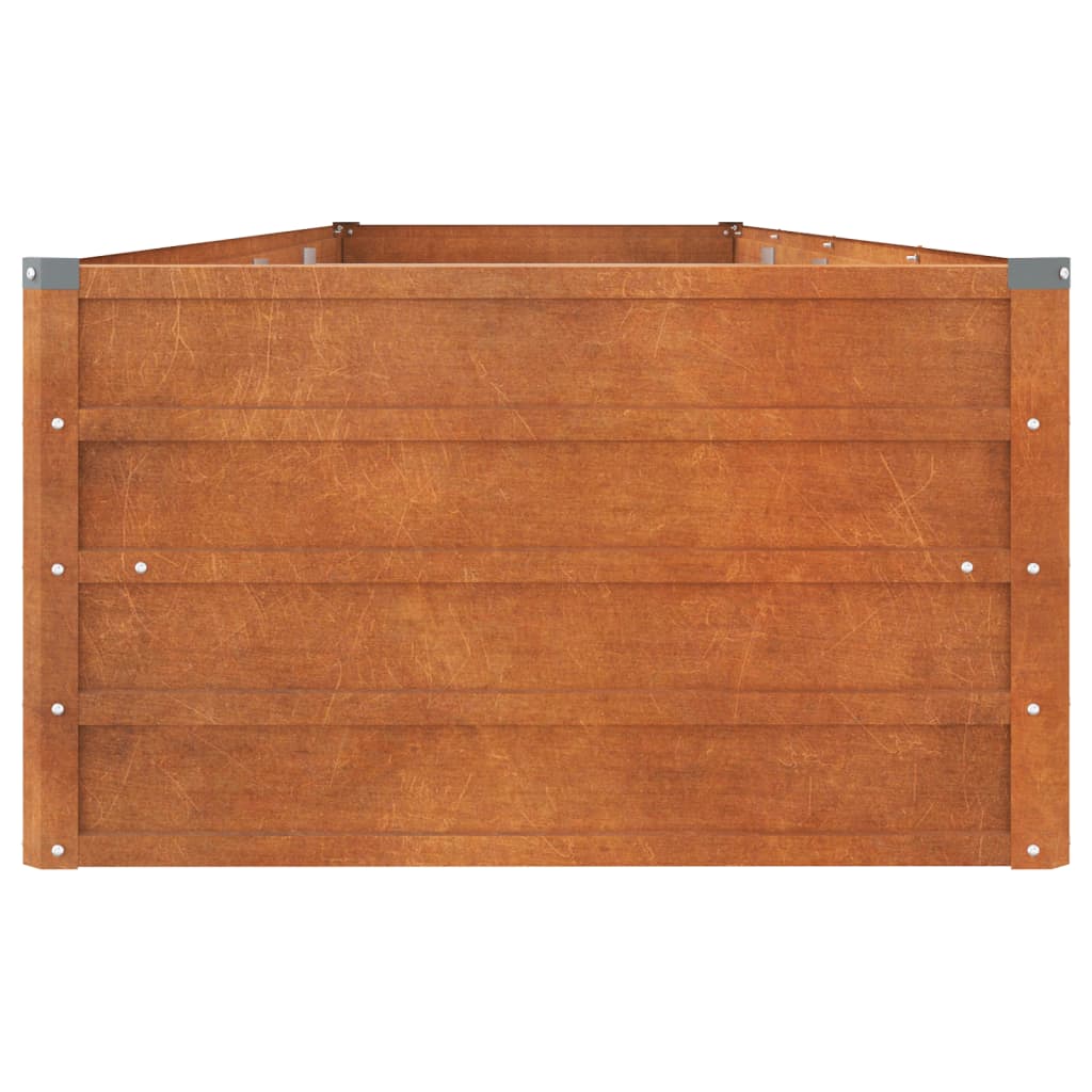 vidaXL Strat înălțat de grădină, ruginiu, 320x80x45 cm, oțel corten